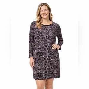 Prana Dress Women's Size Small Cece Shift Dress Purple